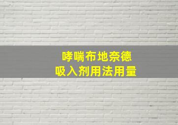 哮喘布地奈德吸入剂用法用量