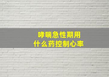 哮喘急性期用什么药控制心率