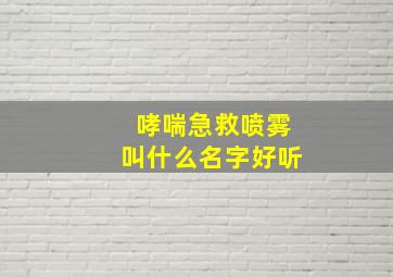 哮喘急救喷雾叫什么名字好听