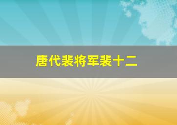 唐代裴将军裴十二