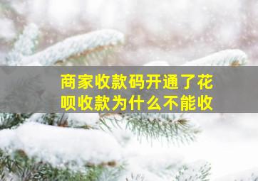 商家收款码开通了花呗收款为什么不能收