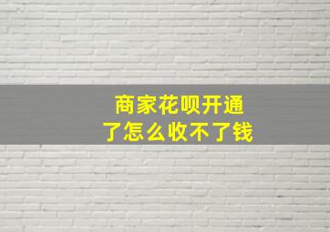 商家花呗开通了怎么收不了钱