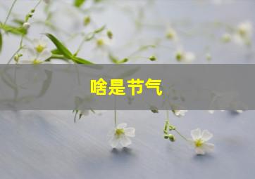 啥是节气