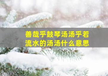 善哉乎鼓琴汤汤乎若流水的汤汤什么意思