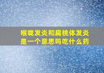 喉咙发炎和扁桃体发炎是一个意思吗吃什么药