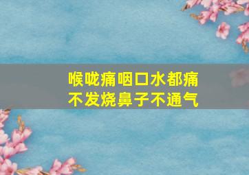 喉咙痛咽口水都痛不发烧鼻子不通气