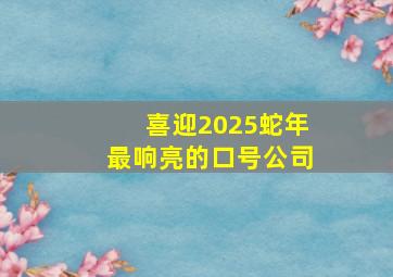 喜迎2025蛇年最响亮的口号公司