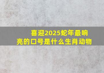 喜迎2025蛇年最响亮的口号是什么生肖动物