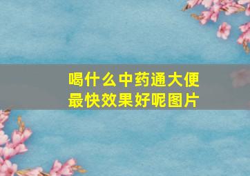 喝什么中药通大便最快效果好呢图片