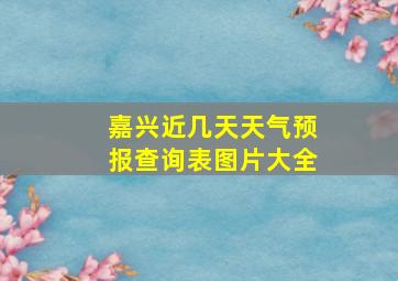 嘉兴近几天天气预报查询表图片大全