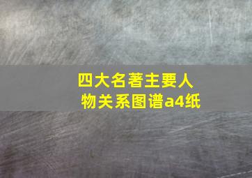 四大名著主要人物关系图谱a4纸