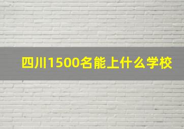 四川1500名能上什么学校