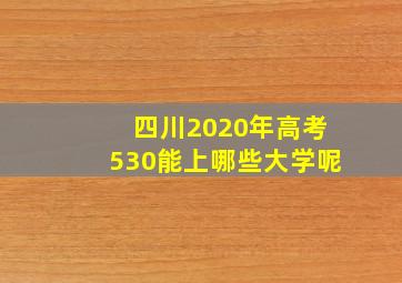 四川2020年高考530能上哪些大学呢