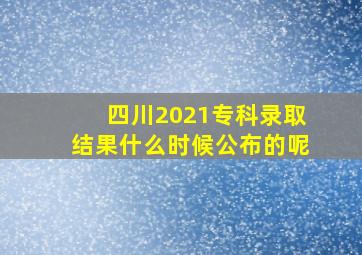 四川2021专科录取结果什么时候公布的呢