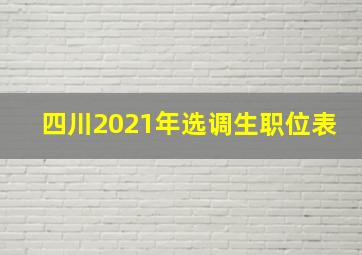 四川2021年选调生职位表