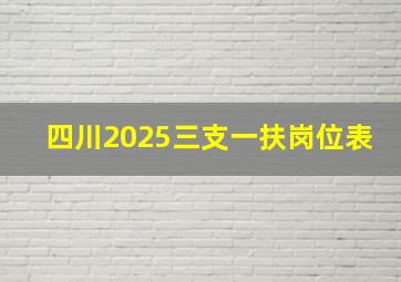 四川2025三支一扶岗位表