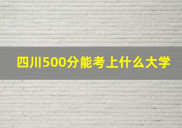 四川500分能考上什么大学