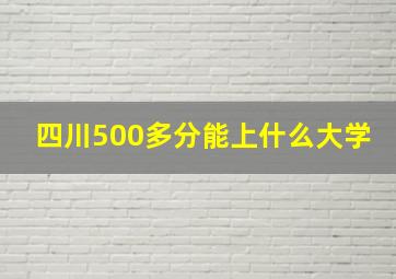 四川500多分能上什么大学