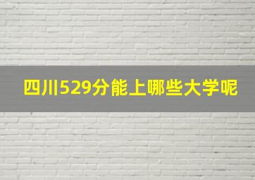 四川529分能上哪些大学呢