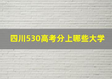 四川530高考分上哪些大学