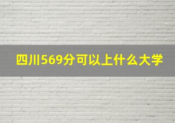 四川569分可以上什么大学