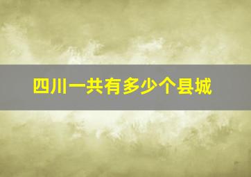 四川一共有多少个县城