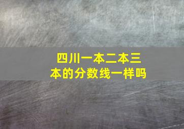 四川一本二本三本的分数线一样吗