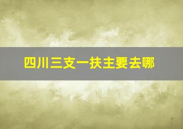 四川三支一扶主要去哪