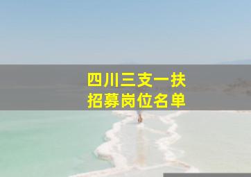 四川三支一扶招募岗位名单