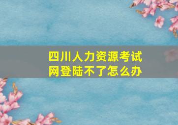 四川人力资源考试网登陆不了怎么办