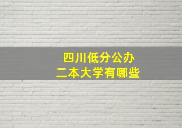 四川低分公办二本大学有哪些