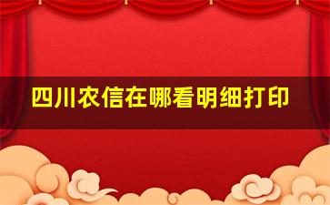 四川农信在哪看明细打印