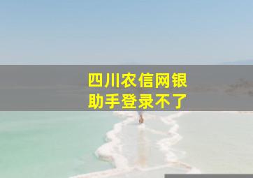 四川农信网银助手登录不了