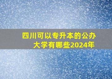 四川可以专升本的公办大学有哪些2024年