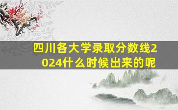 四川各大学录取分数线2024什么时候出来的呢