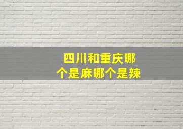 四川和重庆哪个是麻哪个是辣