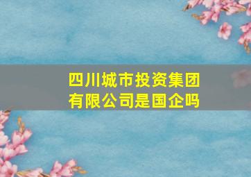 四川城市投资集团有限公司是国企吗