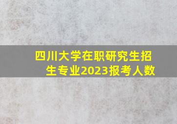 四川大学在职研究生招生专业2023报考人数