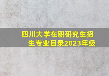 四川大学在职研究生招生专业目录2023年级