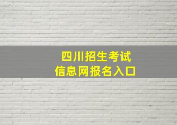 四川招生考试信息网报名入口