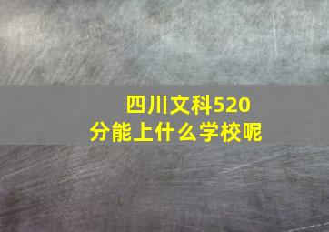 四川文科520分能上什么学校呢