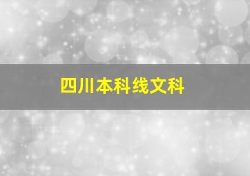 四川本科线文科