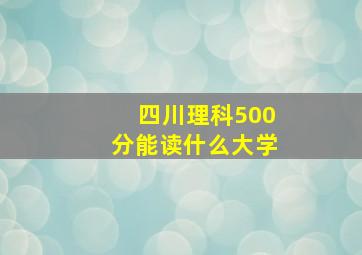 四川理科500分能读什么大学