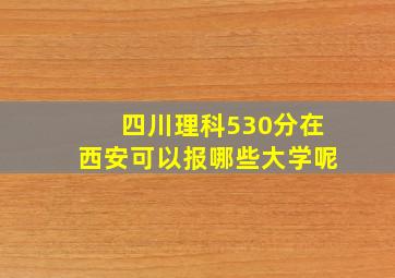 四川理科530分在西安可以报哪些大学呢