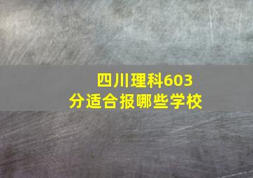 四川理科603分适合报哪些学校