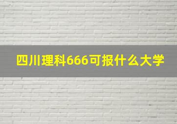 四川理科666可报什么大学