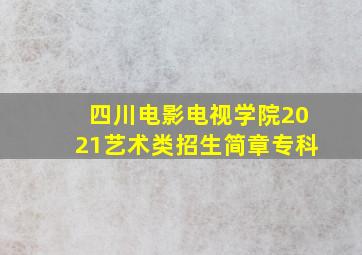 四川电影电视学院2021艺术类招生简章专科