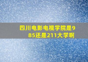 四川电影电视学院是985还是211大学啊