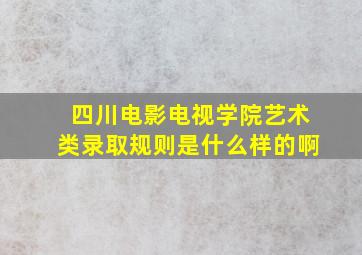 四川电影电视学院艺术类录取规则是什么样的啊