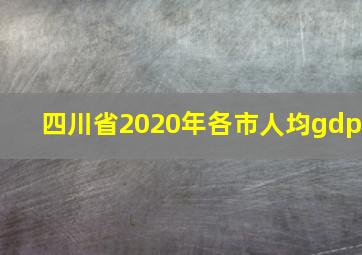 四川省2020年各市人均gdp